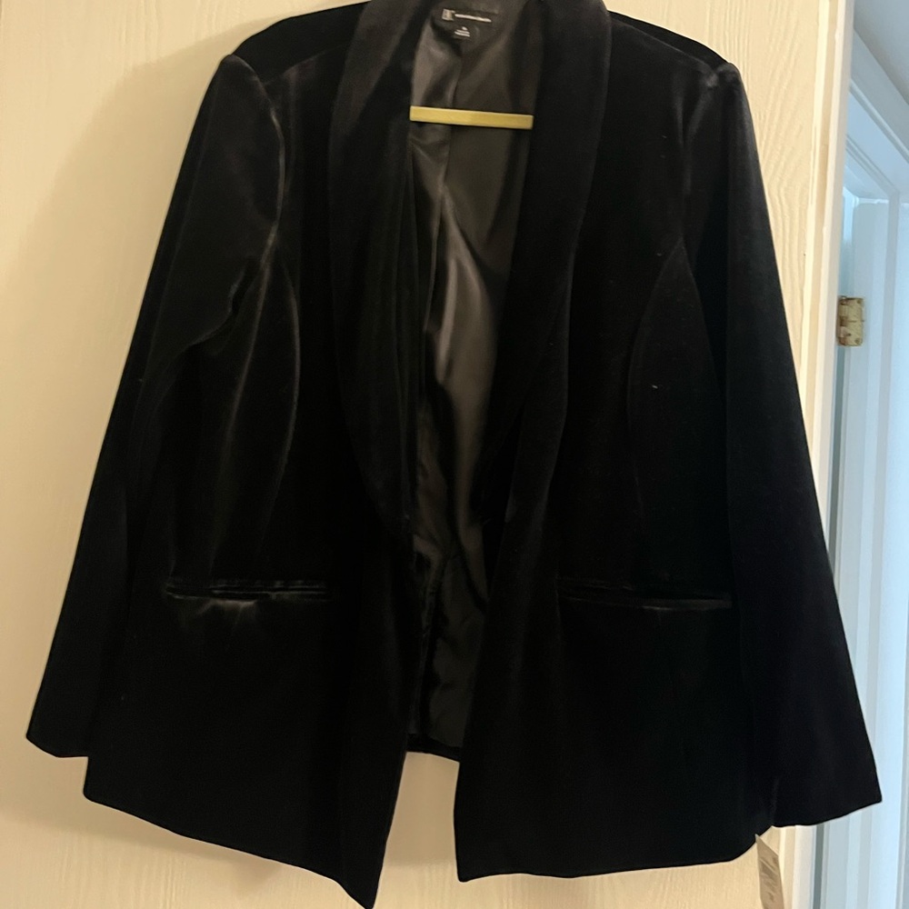 INC International Concepts Black Velvet Blazer